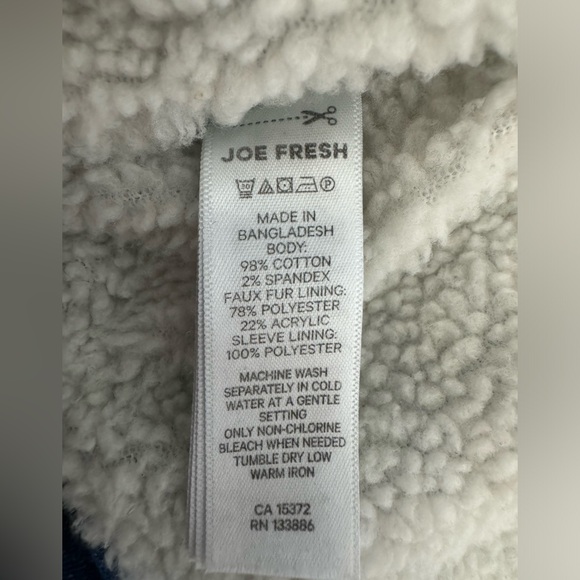 Kids Joe Fresh size 6 Fuzzy Jean Jacket - Picture 5 of 5